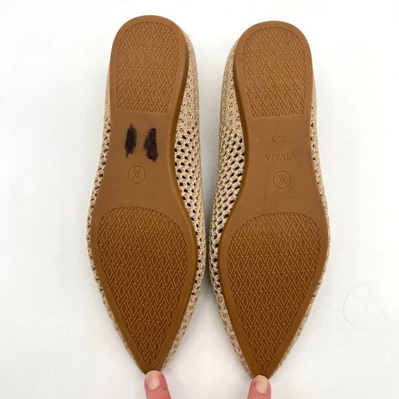 VIVAIA Aria Pointed Toe Breathable Mesh Ballet Flat Women 5.5 Almond Tan Comfort - Picture 7 of 10